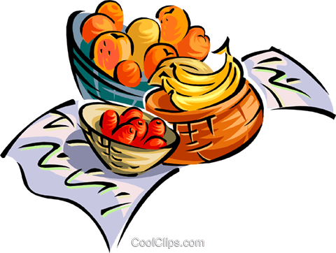 Fruit Basket Royalty Free Vector Clip Art Illustration - Alimentazione Gif (480x362)