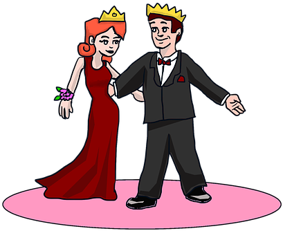 Prom, Prom Dress, Prom Queen, Prom King - King And Queen Cartoon Png (512x340)