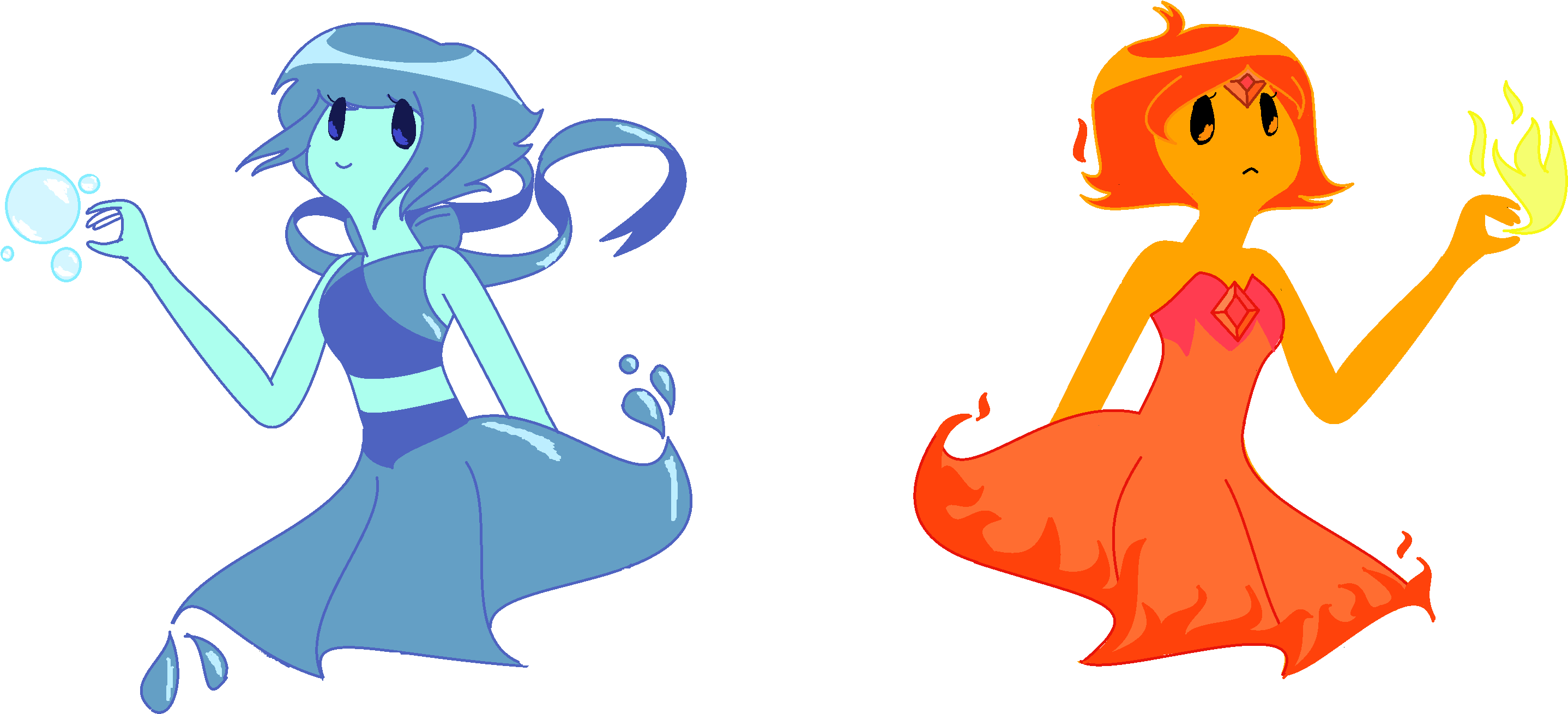 Steven Universe Wiki - Lapis And Flame Princess (2952x1376)