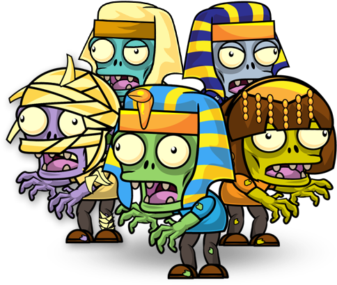 Egyptian Zombies Character Set - Cartoon (600x500)