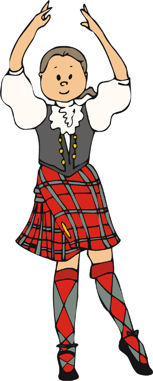 Scottish Country Dancing Clipart - Highland Dancers Clip Art (302x750)