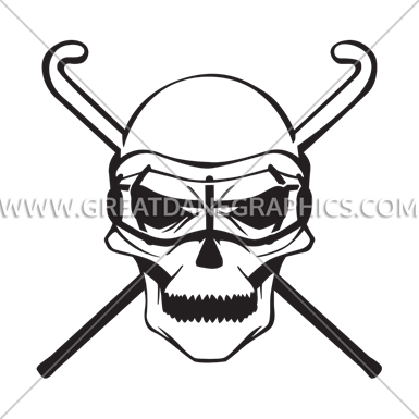 Field Hockey Skull - Field Hockey Skull (385x385)