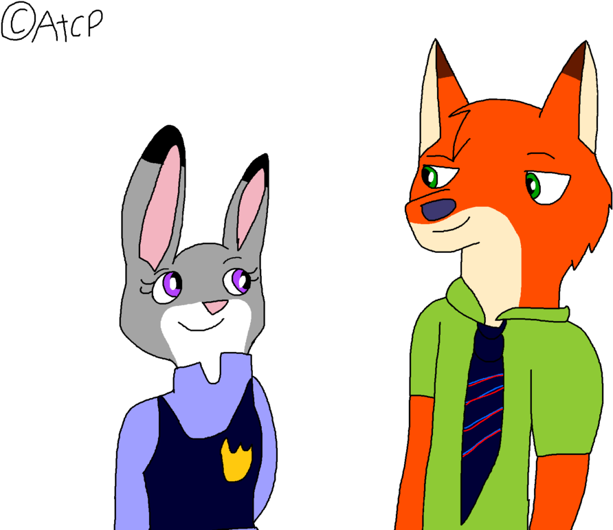 Judy Hopps And Nick Wilde By Angelthecyborgpanda - Nick Wilde (1024x772)