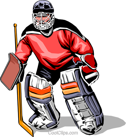 Hockey Goalie Royalty Free Vector Clip Art Illustration - Ice Hockey (443x480)