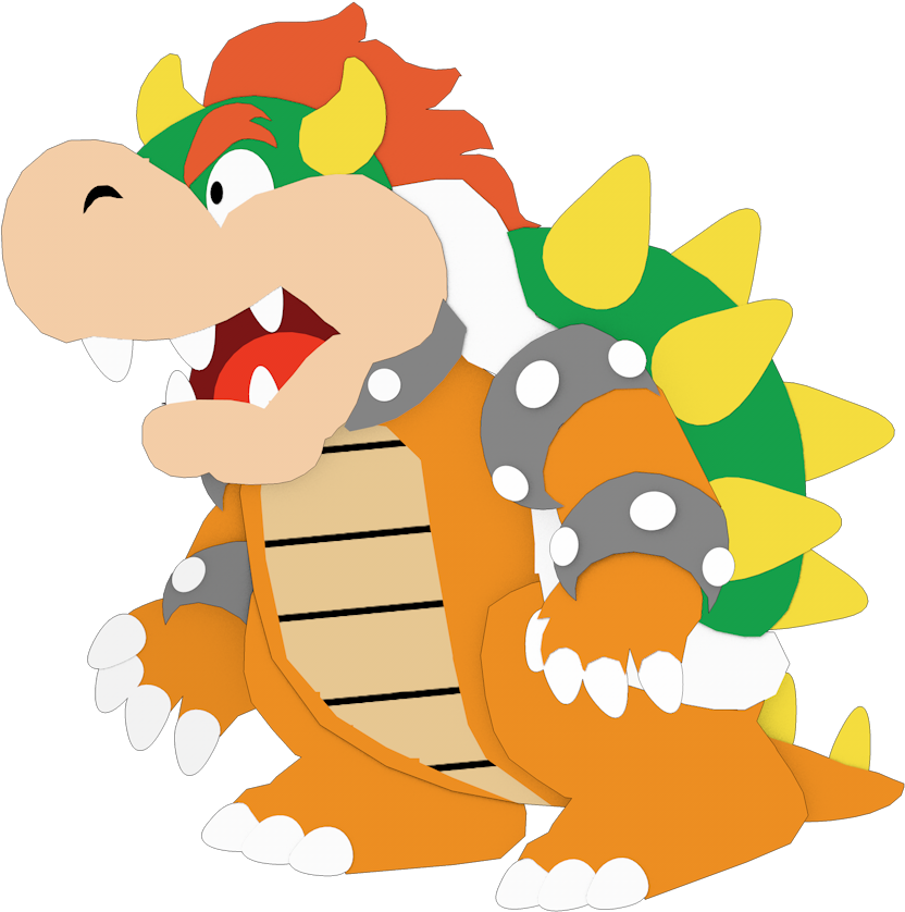 Paper Bowser Model By Carlosparty19 Paper Bowser Model - Digital Art (1000x1000)