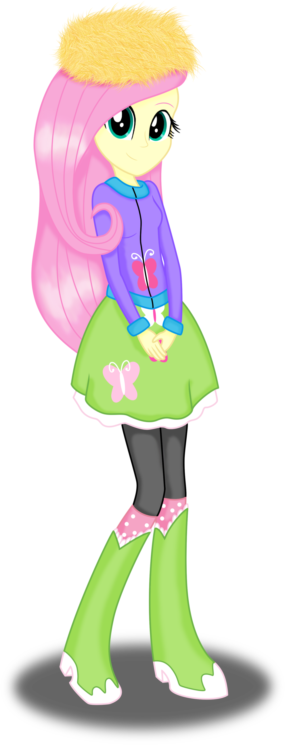 Fur Hat Fluttershy By Deannaphantom13 Fur Hat Fluttershy - Illustration (1024x2637)