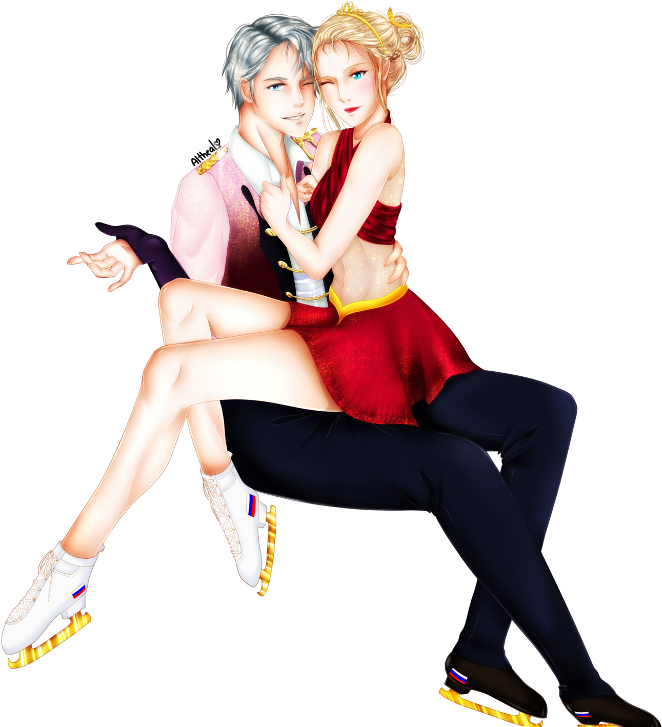 [yuri On Ice Oc] Tara And Viktor By Altheadeleo - [yuri On Ice Oc] Tara And Viktor By Altheadeleo (1600x1429)
