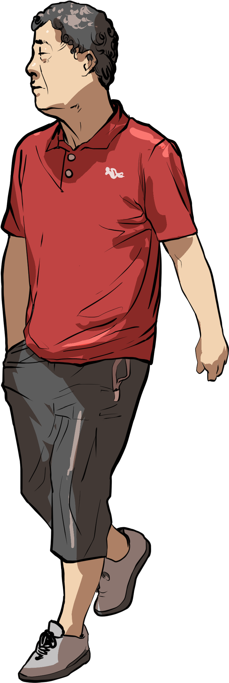 T Shirt Finger Cartoon Homo Sapiens - Standing (1500x3000)