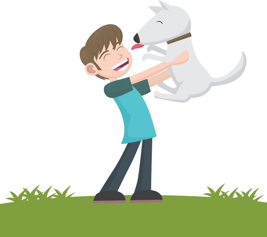 Dog Puppy Cat Euclidean Vector - Desenho Menino E Cachorro Png (920x817)