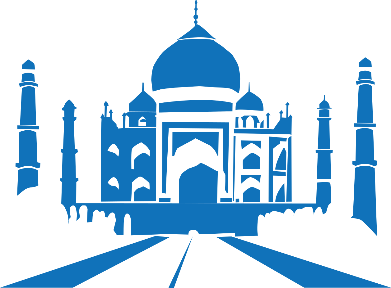 World Landmarks Blue Icons - Taj Mahal Icon Png (1280x993)