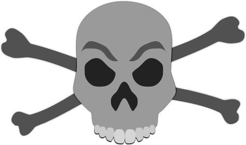 Vector Image Of Abstract Skull And Bones Sign - Skull And Crossbones Throw Blanket (500x295)