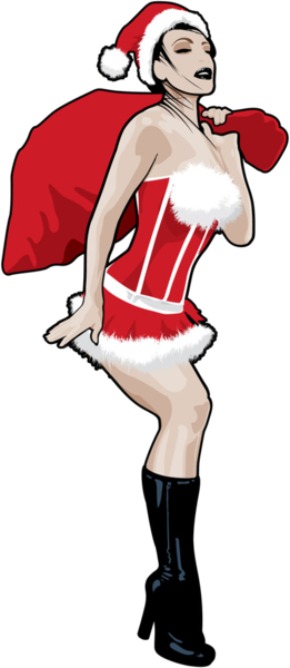 Share This Image - Woman Santa Claus Cartoon (261x600)