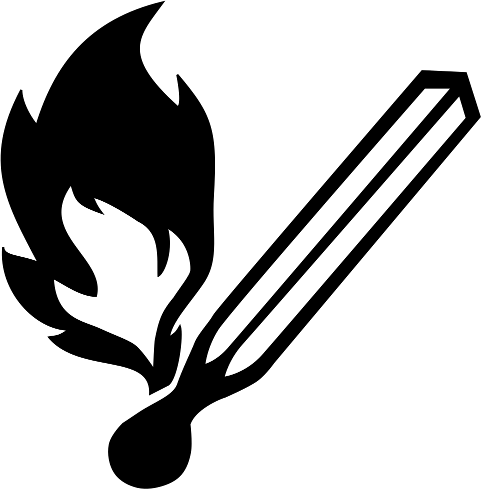 Burning Matchstick Pictogram - No Open Flame Icon (995x1000)