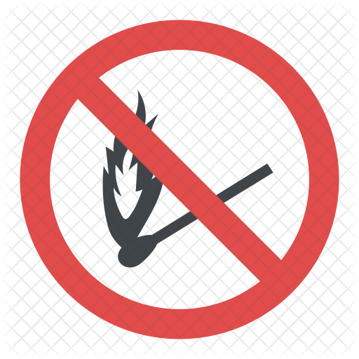 No Matchstick Sign Icon - No Smoking Sign (512x512)