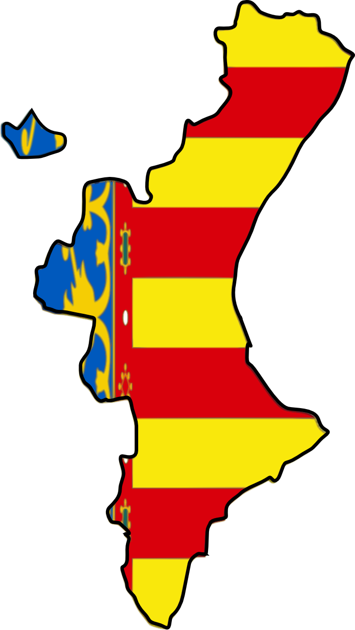 Comunidad Valenciana Png - Comunidad Valenciana Flag Map (727x1289)