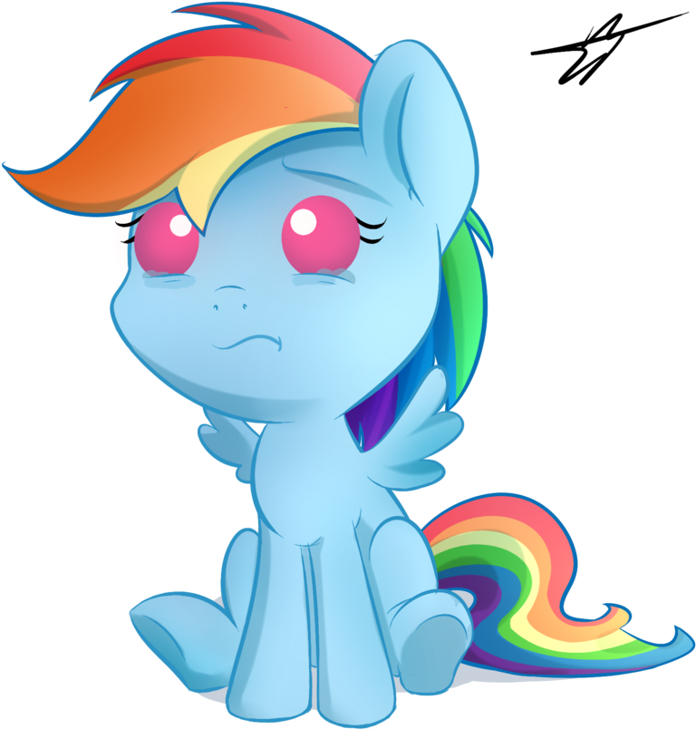 Kyodashiro, Baby, Baby Pony, Crying, Female, Filly, - Mlp Baby Rainbow Dash (1024x1024)