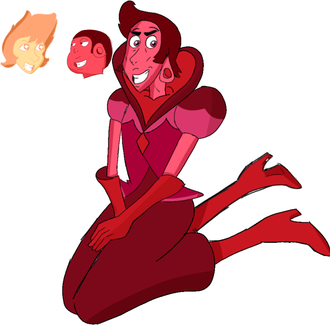 Concept Sketch Of Red Wine Diamond Fusion Of My Spinel - Cartoon (1280x1280)
