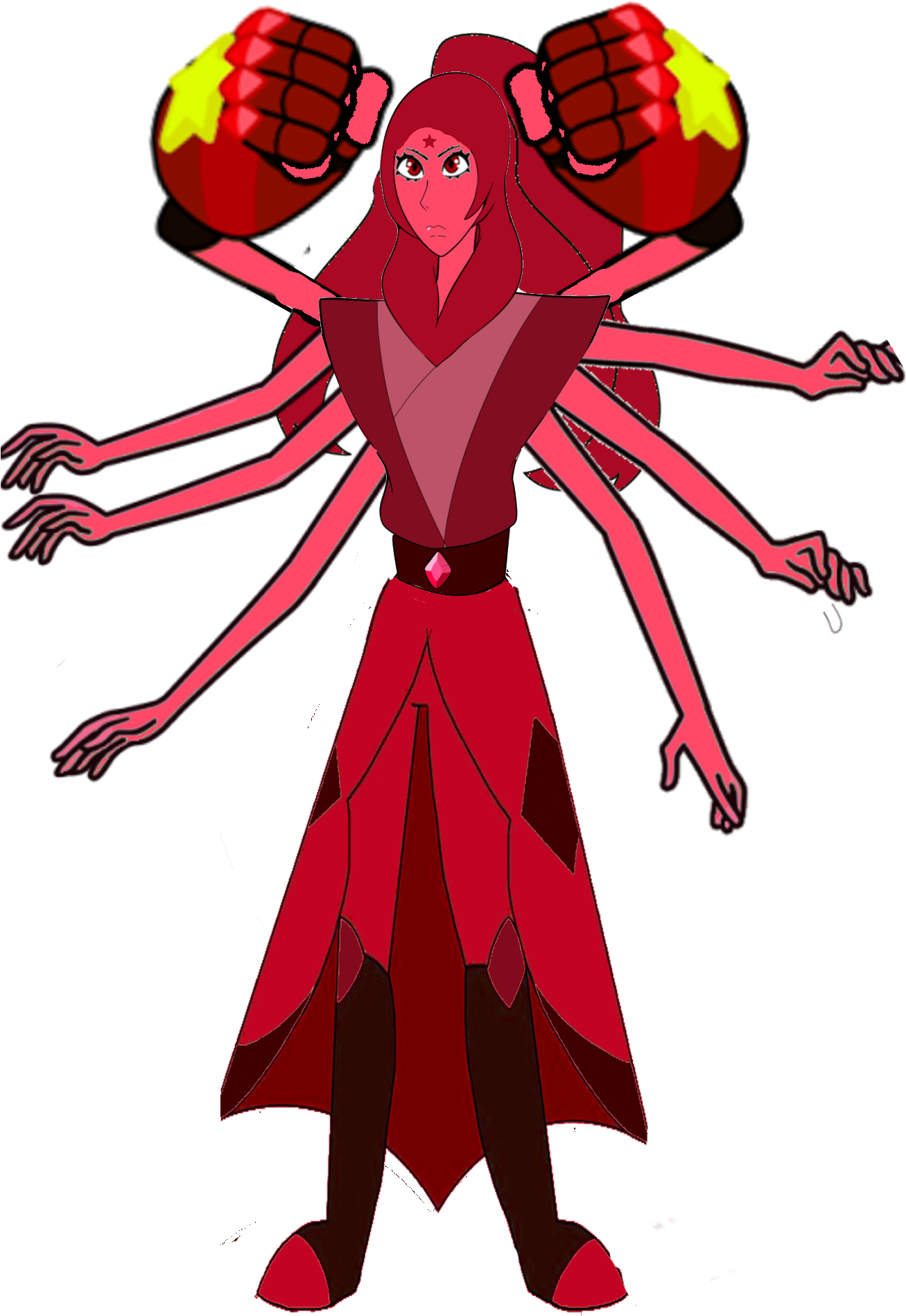 Red Diamond Of The Nine Diamond - Cartoon (1306x1917)