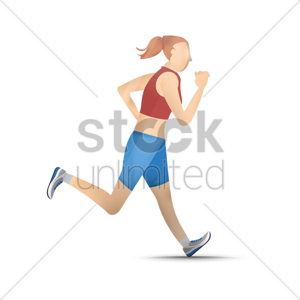 Running Girl V矢量图形 - Jogging (600x600)