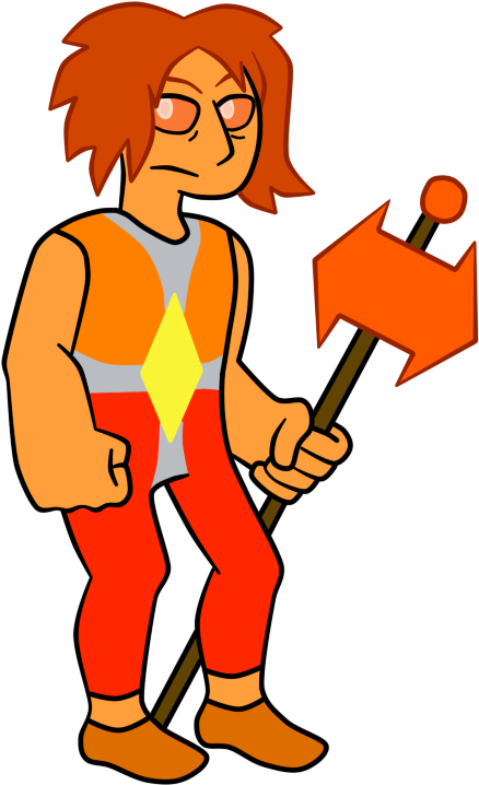 Red Topaz Wears A Red And Orange Jumpsuit With A Yellow - Steven Universe Red Topaz (500x800)