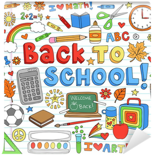 Fotomural Back To School Classroom Supplies Doodle - Vector Graphics (400x400)