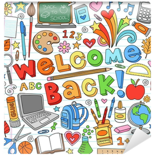 Back To School Supplies Notebook Doodle Vector Design - Welcome To Your English Class (400x400)
