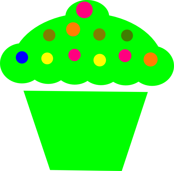 Polka Dot Cupcake Clip Art At Clker - Cupcake Icon Blue (600x588)