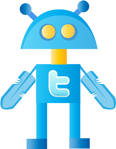 A Blue Robot With Twitter Logo On Its Chest - A Blue Robot With Twitter Logo On Its Chest (512x512)