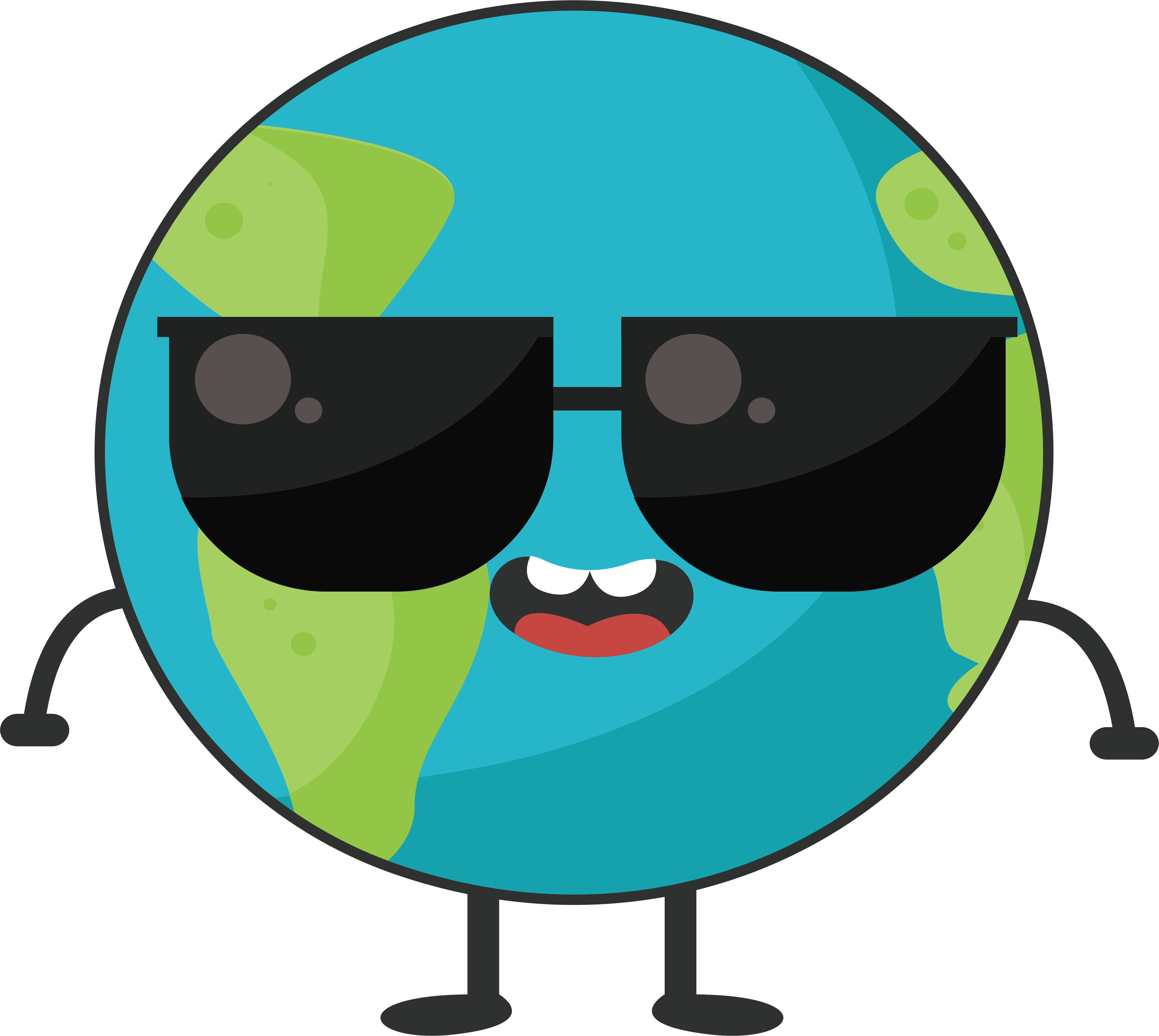 Sunglasses In The Earth - Vector Graphics (3545x3168)
