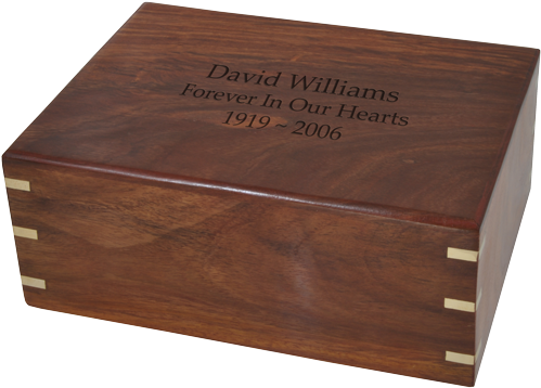 Engraving Shown Directly Into Top Of Wood Urn - Cremation Boxes For Dogs (500x500)