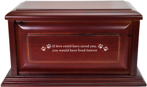 Front Shown With Wood Engraving On Cherry Finish Cat - Box (500x500)