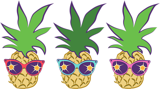 Bleed Area May Not Be Visible - Ananas Mit Sonnenbrille-bonbon-sommerzeit T-shirt (600x337)