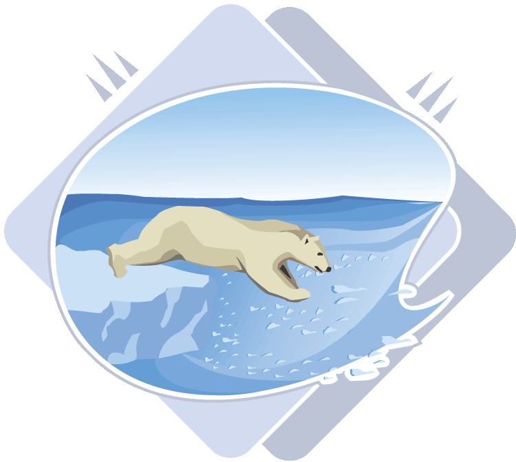 Polar Bear Clipart Swimming - Arctic Fox (750x671)