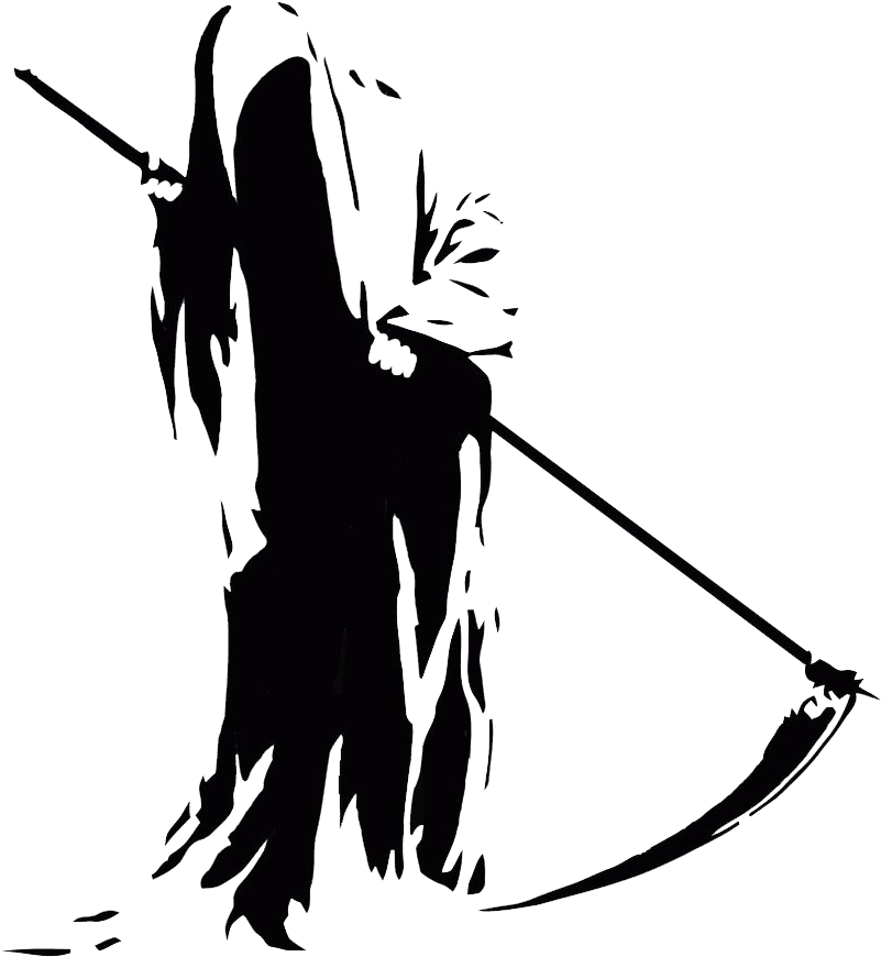 Death Clip Art - Black And White Grim Reaper (894x894)