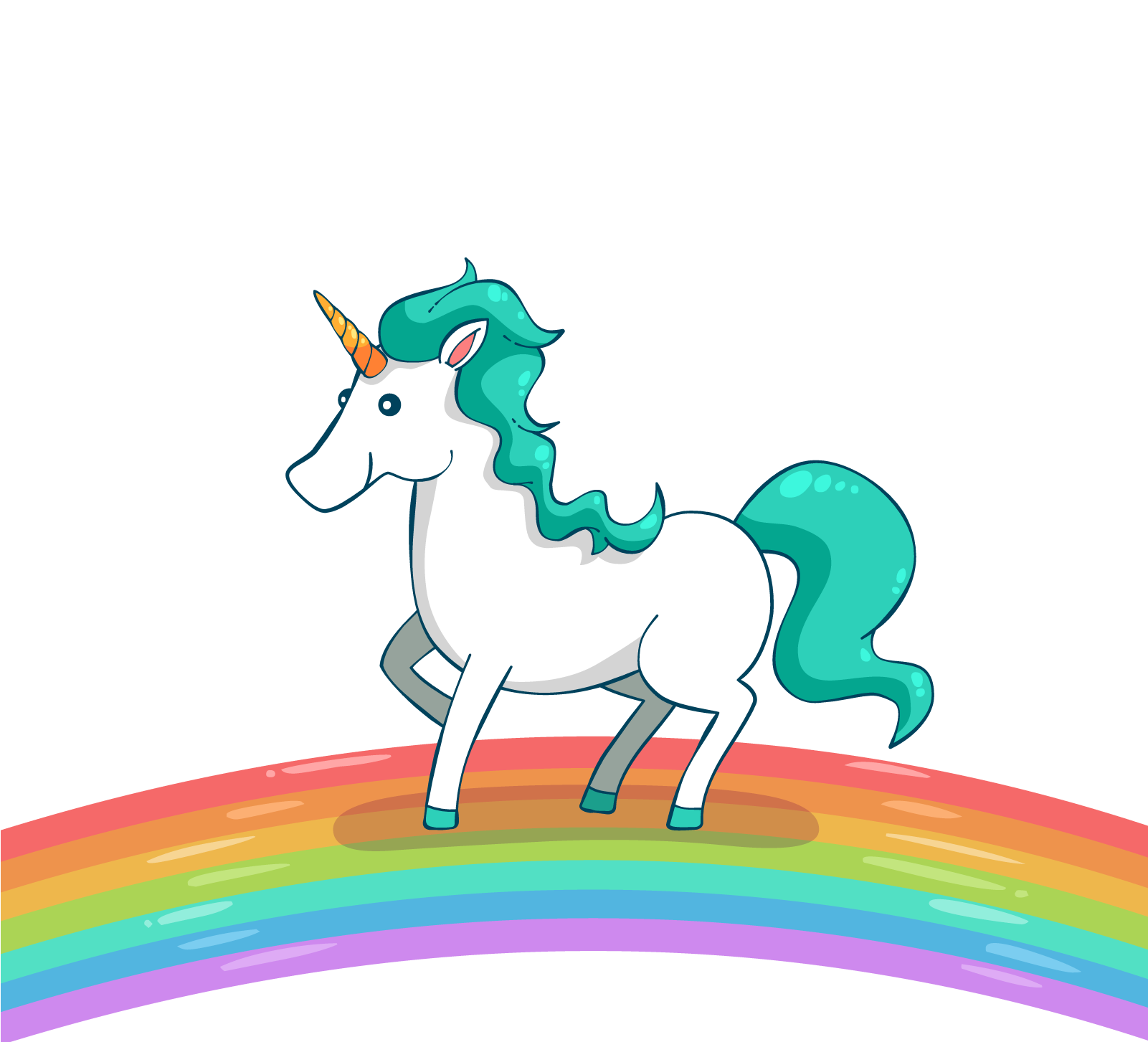 Unicorn Euclidean Vector Adobe Illustrator - Rainbow With Unicorn Png (1600x1600)