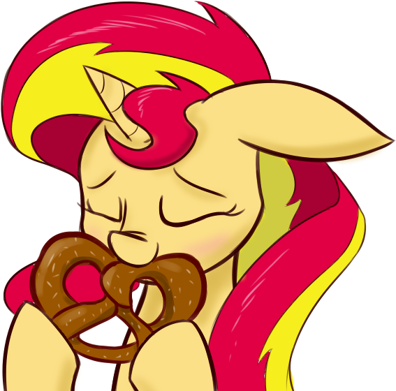 Heir Of Rick, Eating, Nom, Pony, Pretzel, Safe, Solo, - Cartoon (900x650)