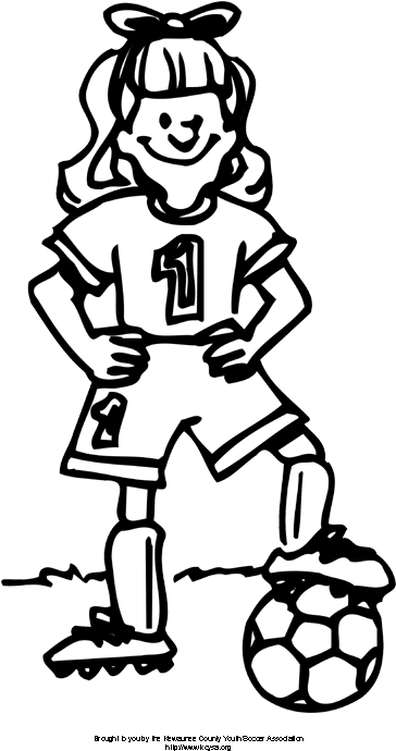 Coloring Pages Soccer Girl - Girl Soccer Player (363x720)
