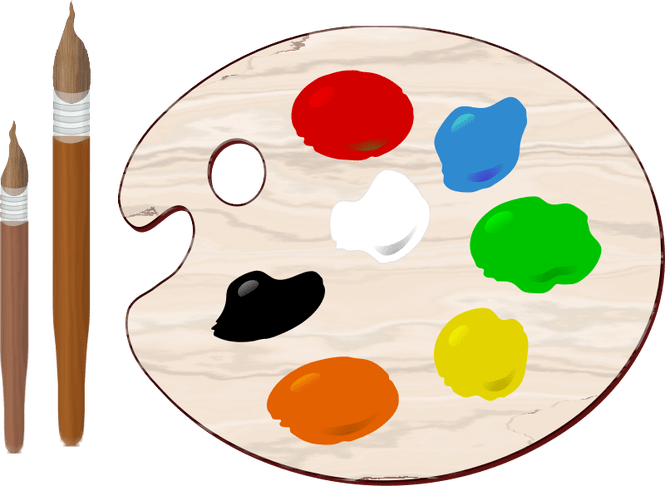 Paint Holder Clipart 5 By Russell - Paint Palette Clip Art Png (665x486)