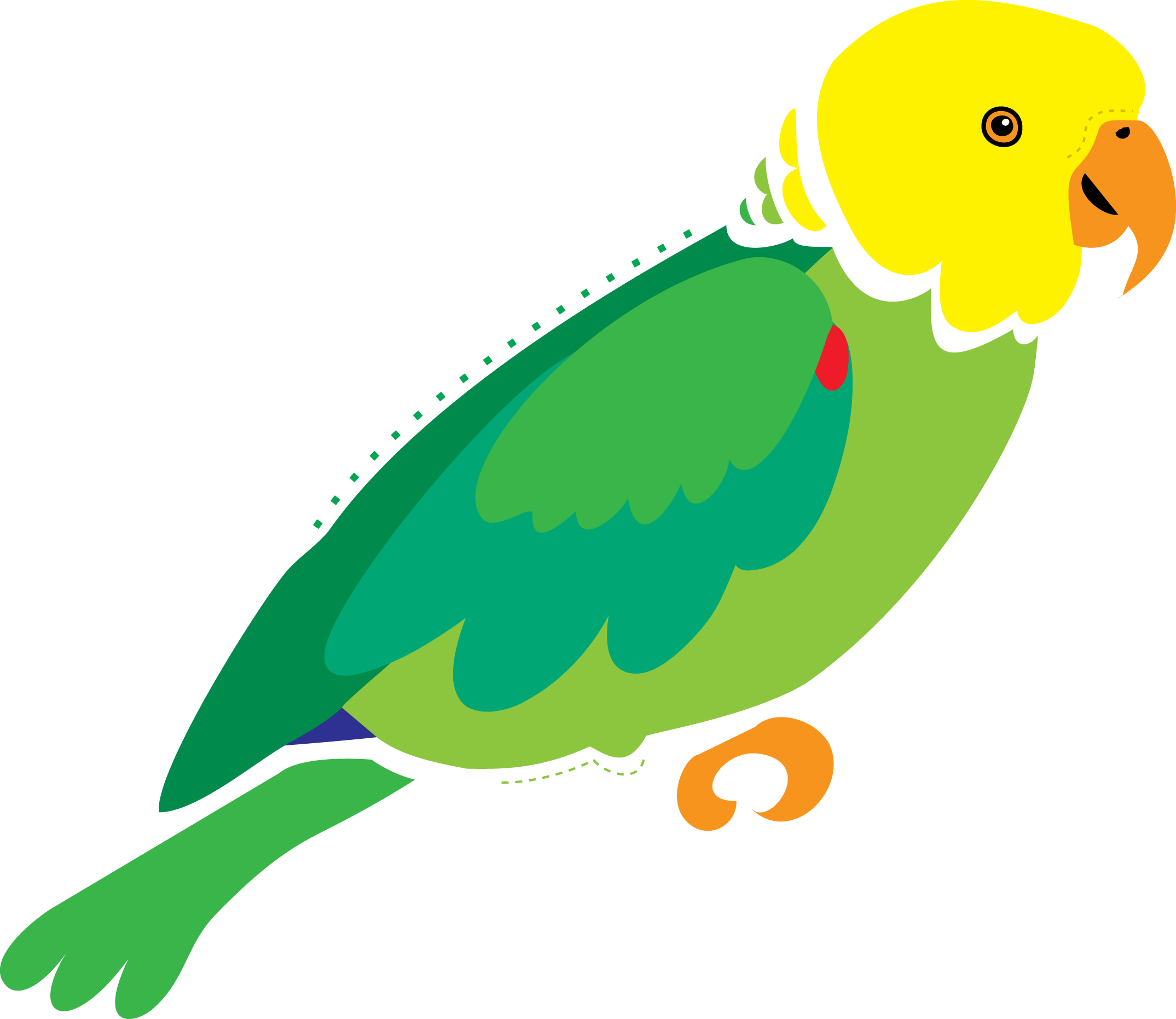 Abstracted Color Parrot - Parrot Illustration (2149x1862)