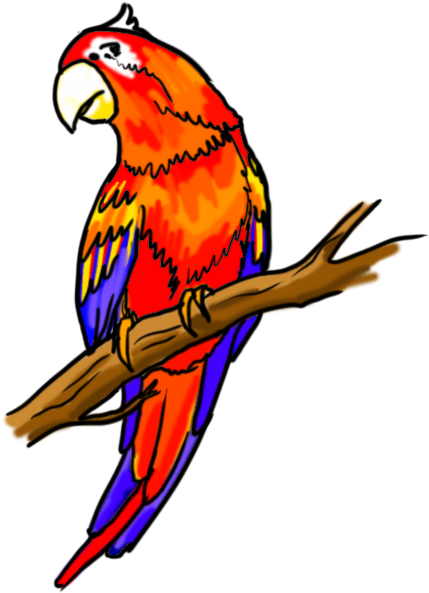 Bird Parrot By Drawing (600x600)