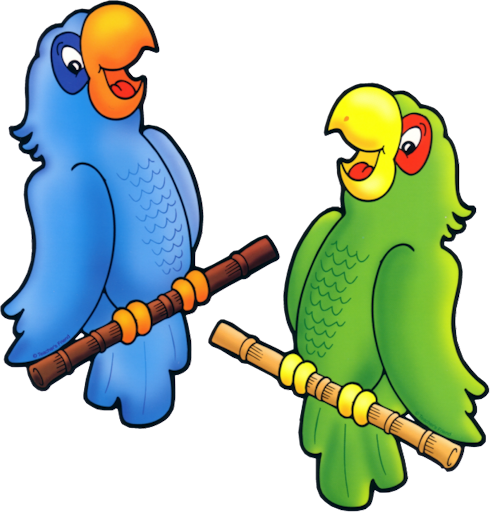 Parrots, Cartoon, Fiesta Party - Loro En Dibujos Animados (490x512)