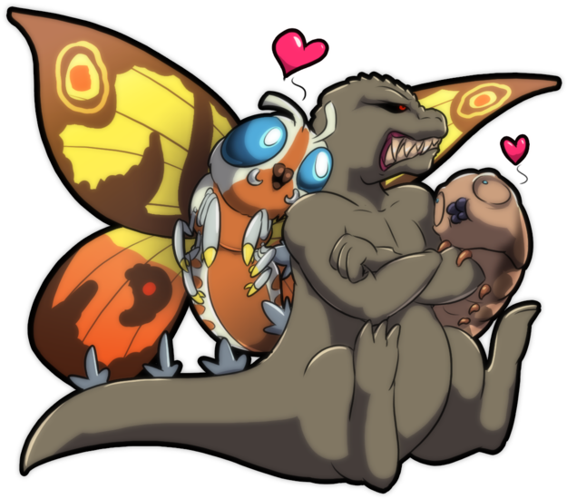 Mothra And Godzilla By Zedrin - Digital Art (1024x576)