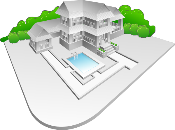 Mansion - Clipart - Estate 152518_640 (600x447)