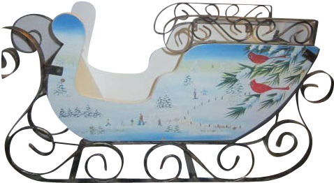 Hand Painted Wood And Metal Sleigh With Winter Scenes - Dragon Boat (481x481)