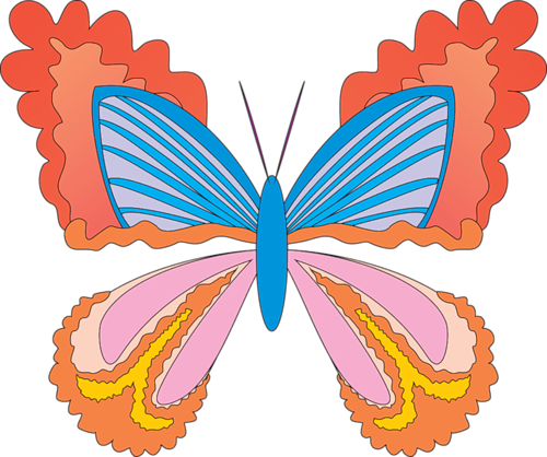 Бабочки, Рисованные, Формат Png - Portable Network Graphics (500x418)