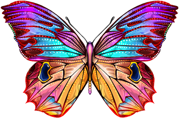 Бабочка 5 - Butterfly Purple Outline Ornament (round) (572x377)