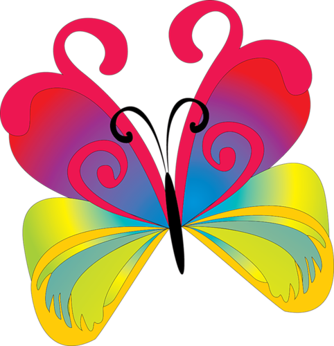 Бабочки, Рисованные, Формат Png - Butterfly Vector (482x500)
