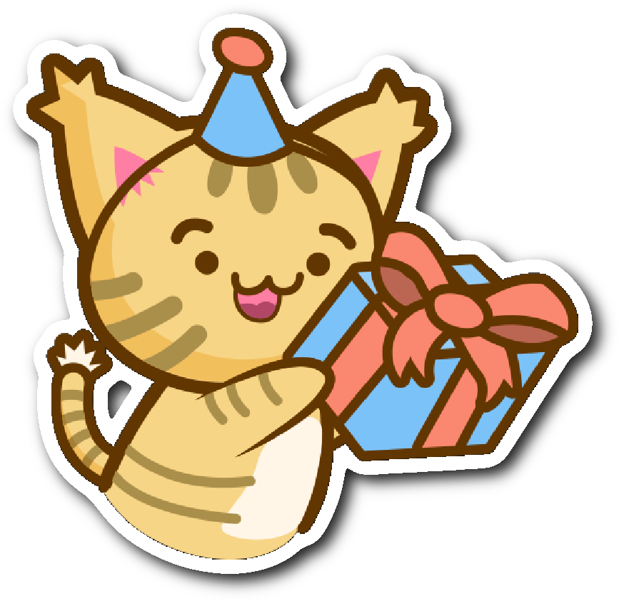 Cute Cat Stickers Series - Cute Sticker For Birthday (1064x1064)