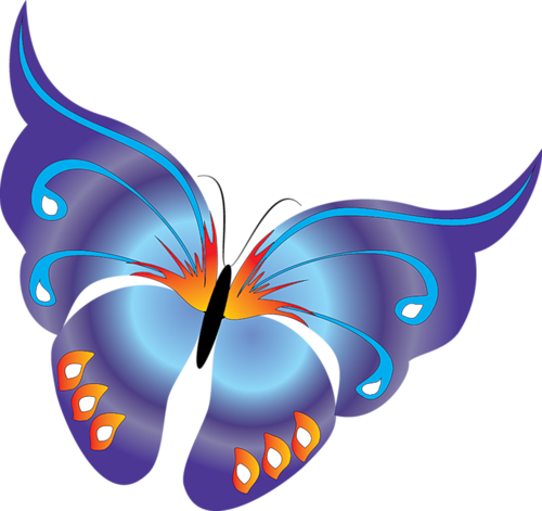 Бабочки, Рисованные, Формат Png - Sandylion Butterflies/dragonflies/ladybugs Stickers (500x471)