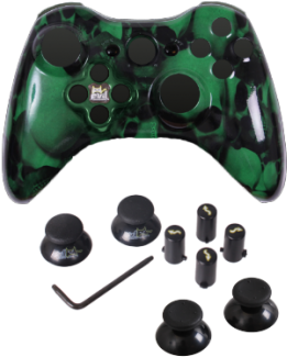 Green Skulls Evil D-pad Faceplate Only Kit - Game Controller (400x400)